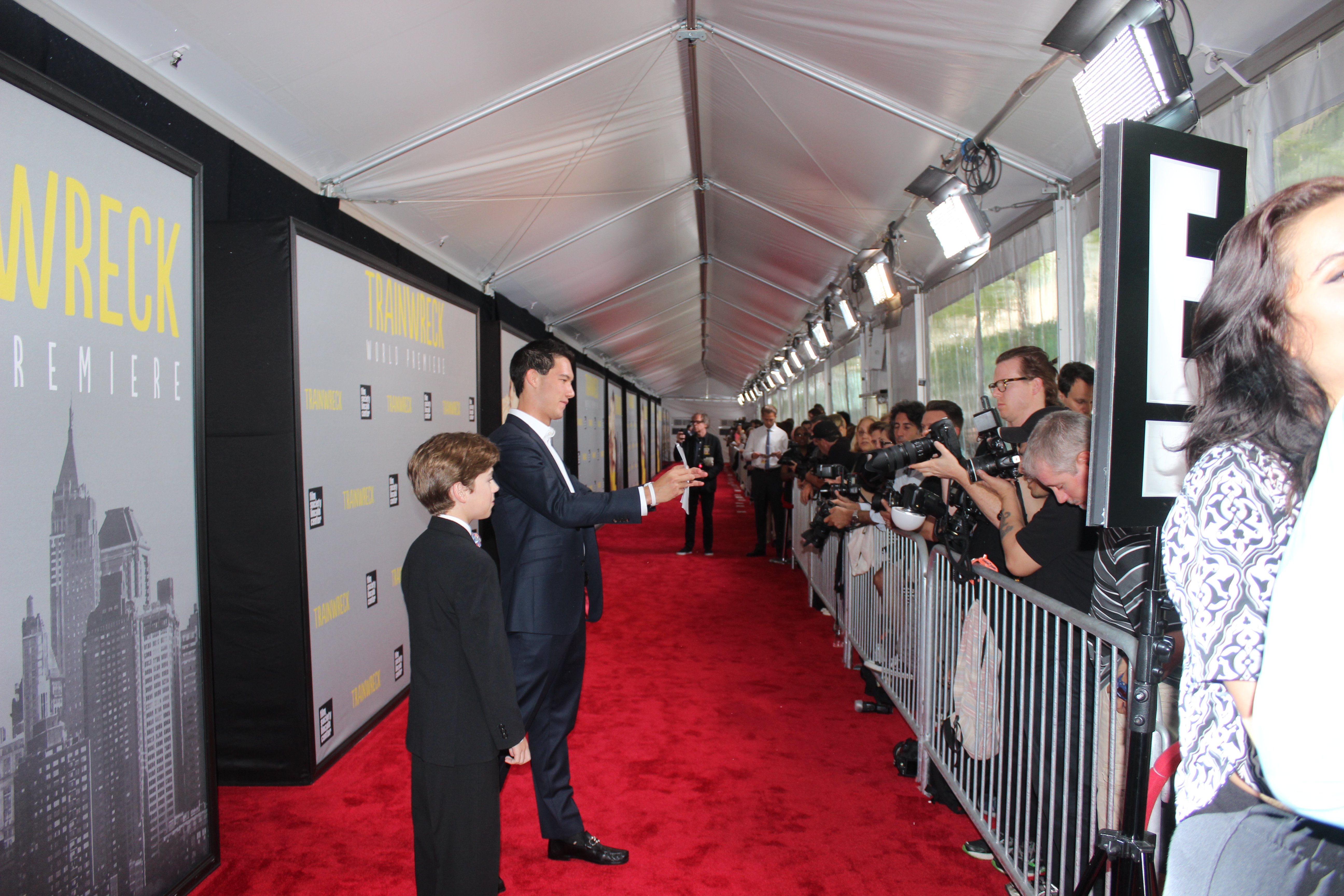 Walking the Red Carpet at the World Premier of TRAINWRECK in NYC on July 14, 2015.