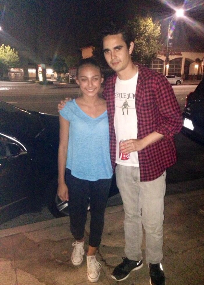 Nicki with actor/director Max Minghella on set in LA for the Christopher Owens Music Video. 2014
