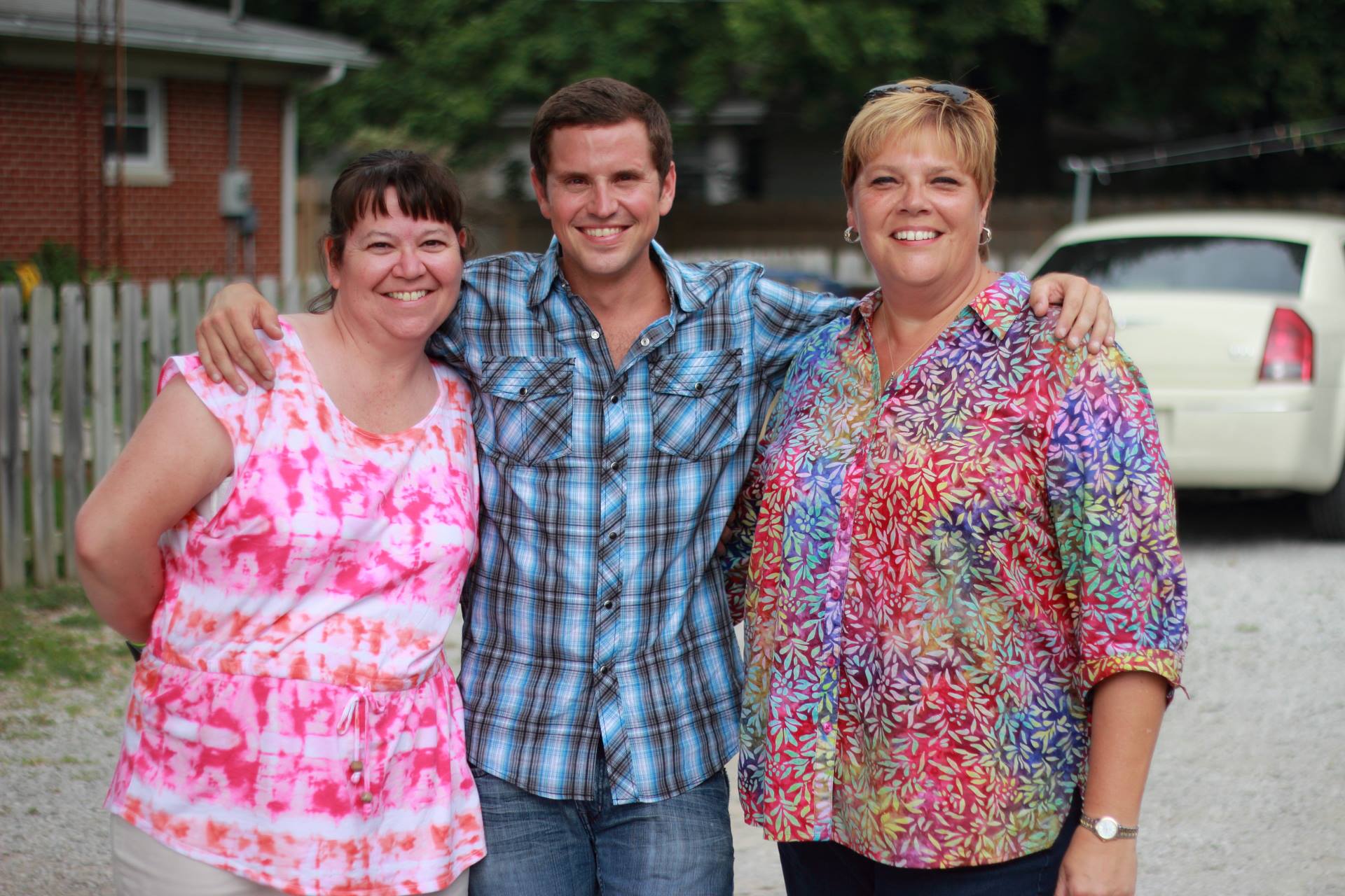 Executive Producer, Candy J. Beard with leading man, Richard (Bubba) Bryant, and Associate Producer, JoAnn Carmichael on the set of Vanished. August 2013