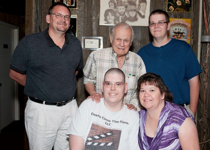 Candy, Mark, Daniel and Christopher Beard with actor (DALLAS star, Ken Kercheval) at a cast and crew meet & greet dinner hosted by Ken for the film, THIS PROMISE I MADE. May 2012