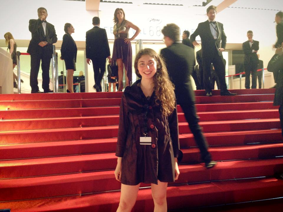 Kira Bursky at Cannes Film Festival where her film Tree Hugger was a part of the Short Film Corner.