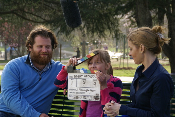 Piper Keesee, on set, Park Bench, 2013