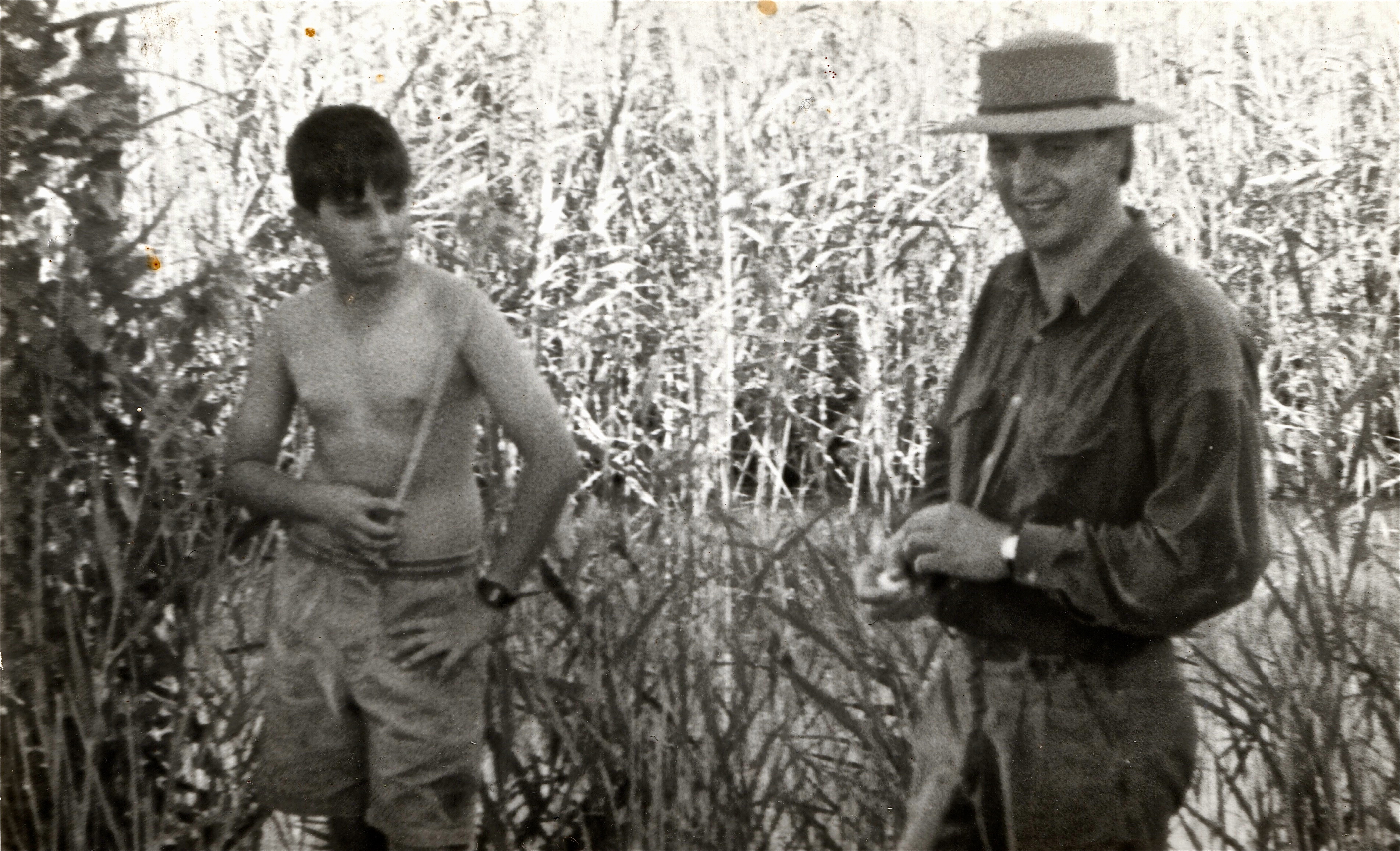 You Can't Push the River 1992 - Tony (Antonio Punturiero) and Director Leslie Oliver contemplate the bike salvage scene