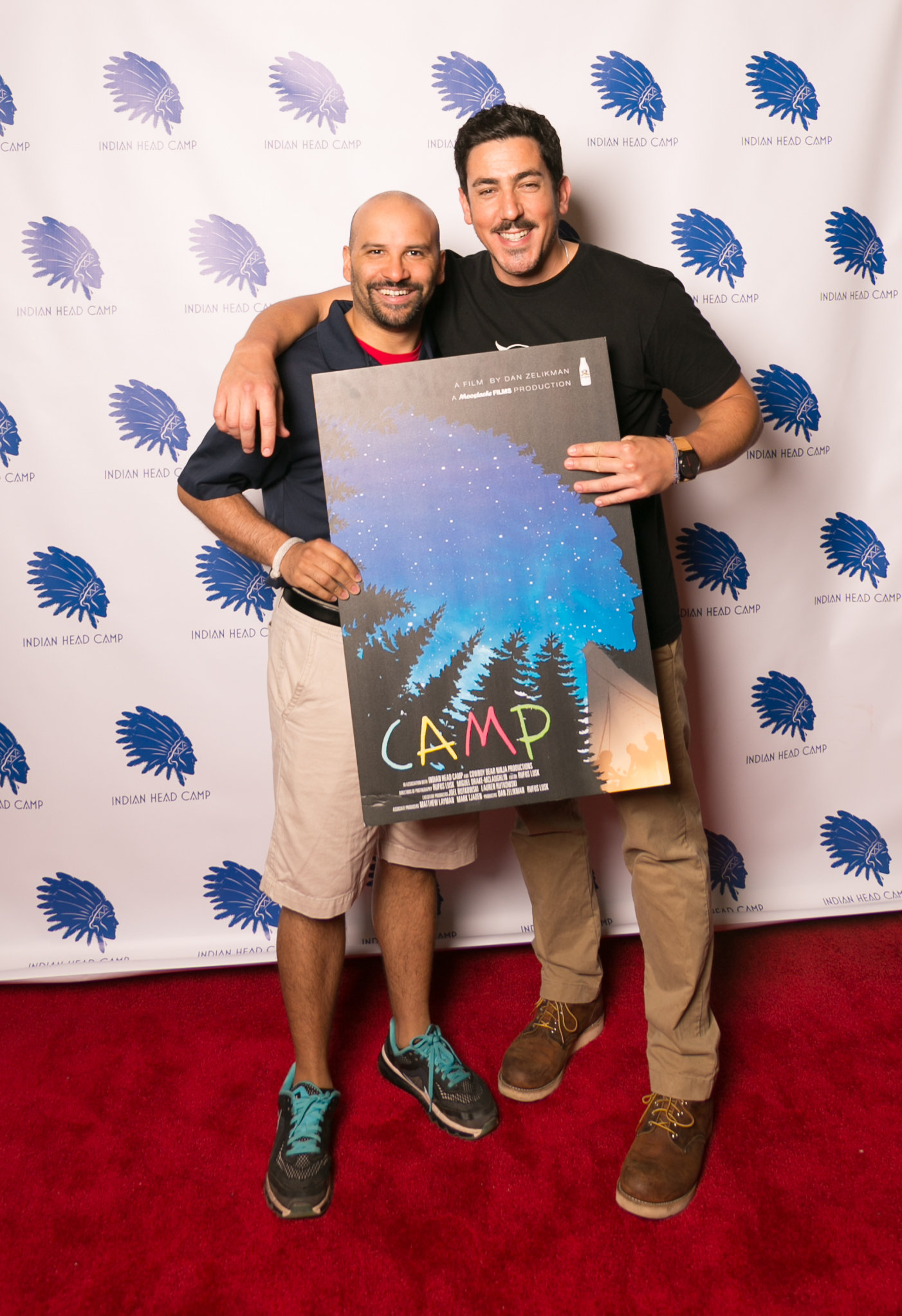 Dan Zelikman and Joey Baez at the premier of Camp at the Tarrytown Music Hall in New York.