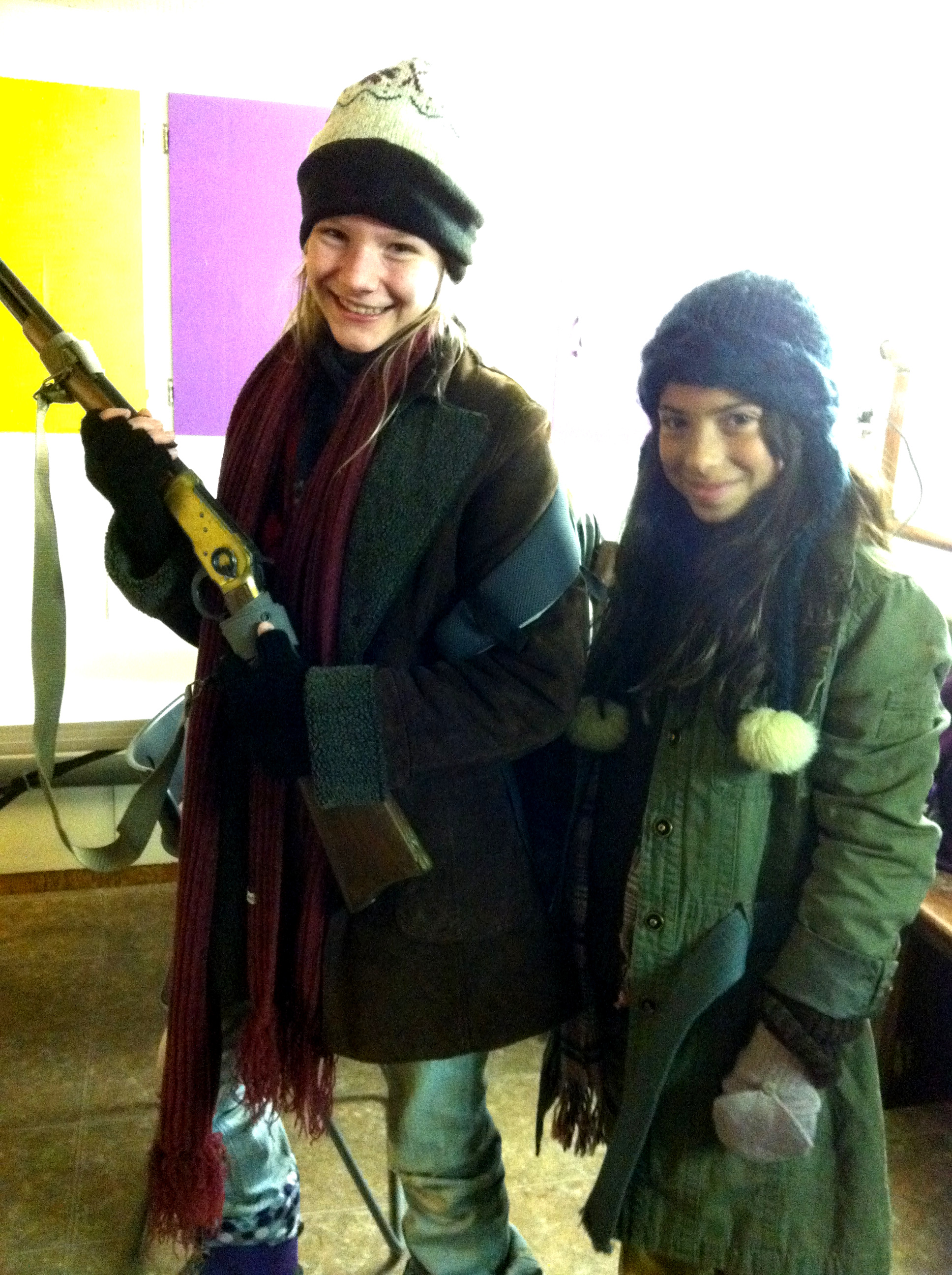 Corale Knowles and Erika-Shaye Gair in the set of Bread of Heaven