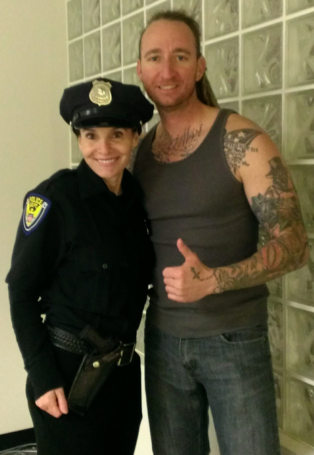 On set of Swamp Murders.Aimee Dunn as my arresting officer, Myself as Neo Nazi Sean Haines.
