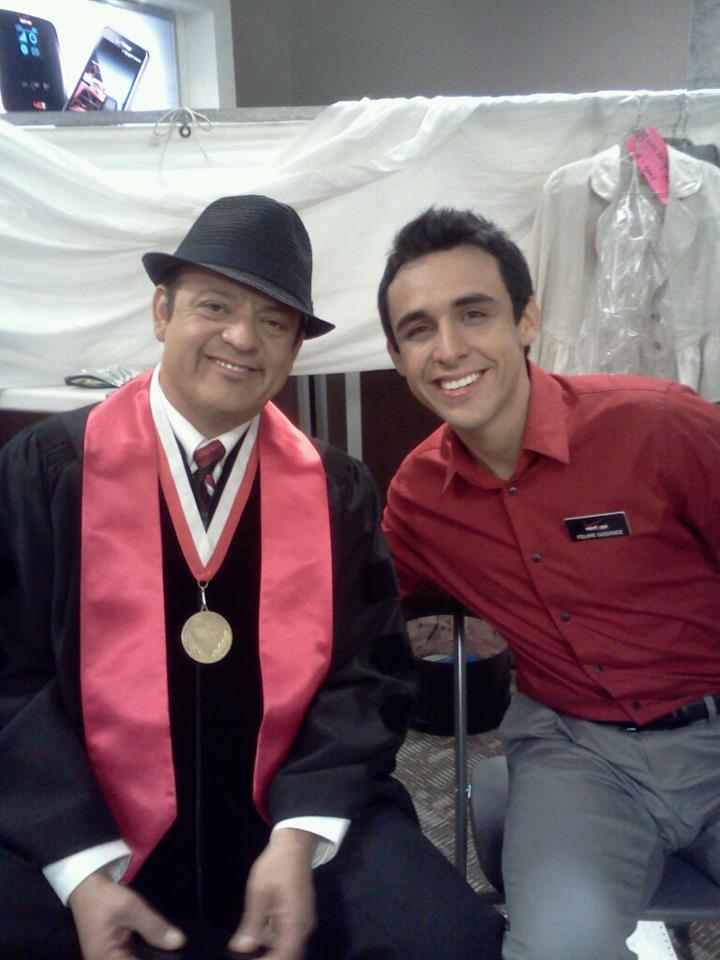 Beto Ruiz and Paul Rodriguez on set for the Verizon Wireless Commercial