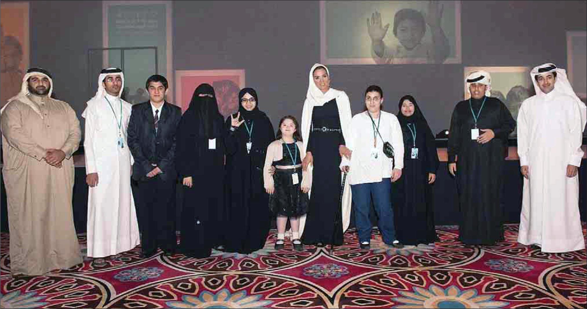 With HH Sheikha Moza Bint Nasser first lady of Qatar and a group of special needs children in the ROTA Gala Dinner
