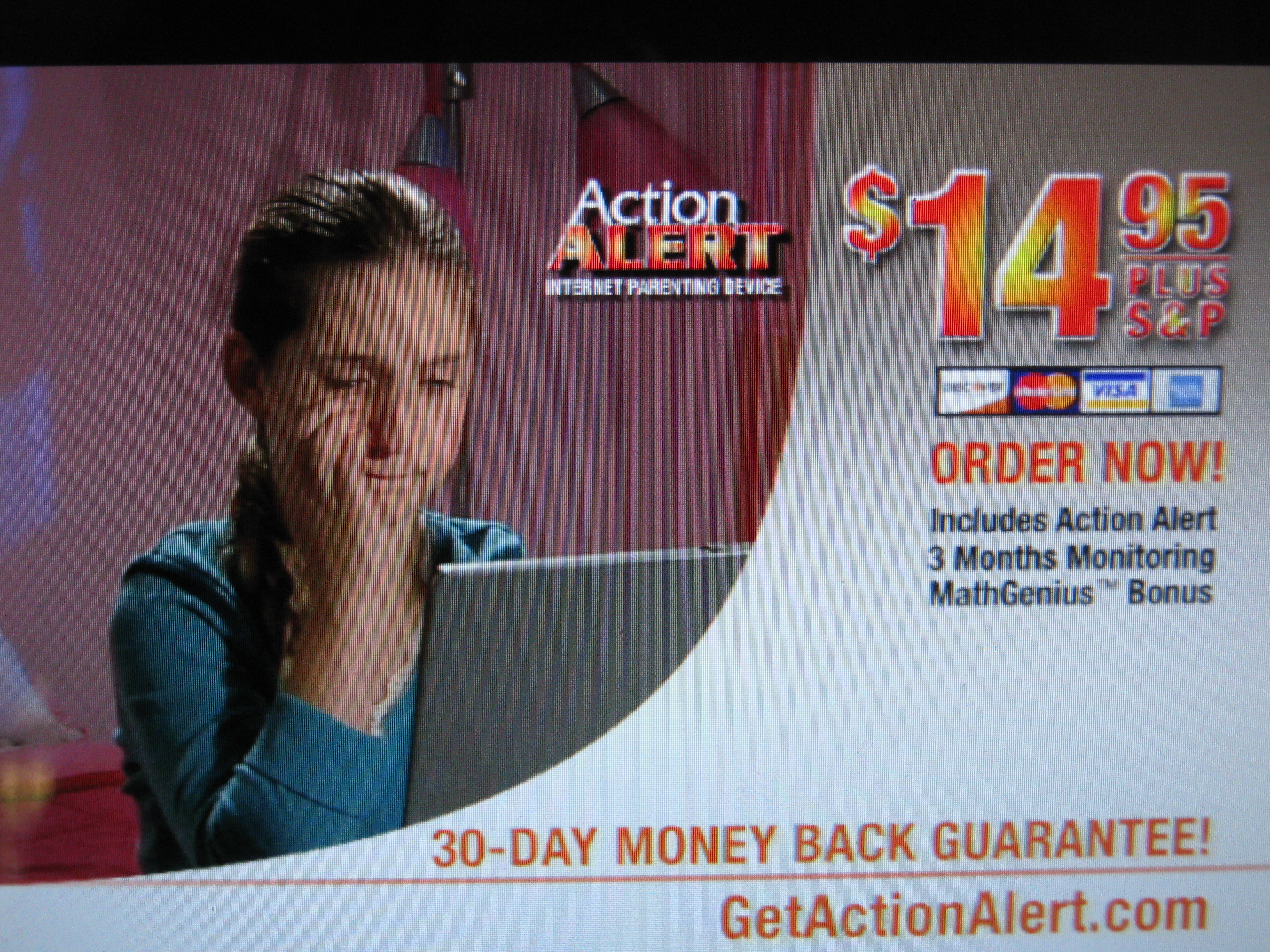 Carina in a Print Ad for Action Alert.