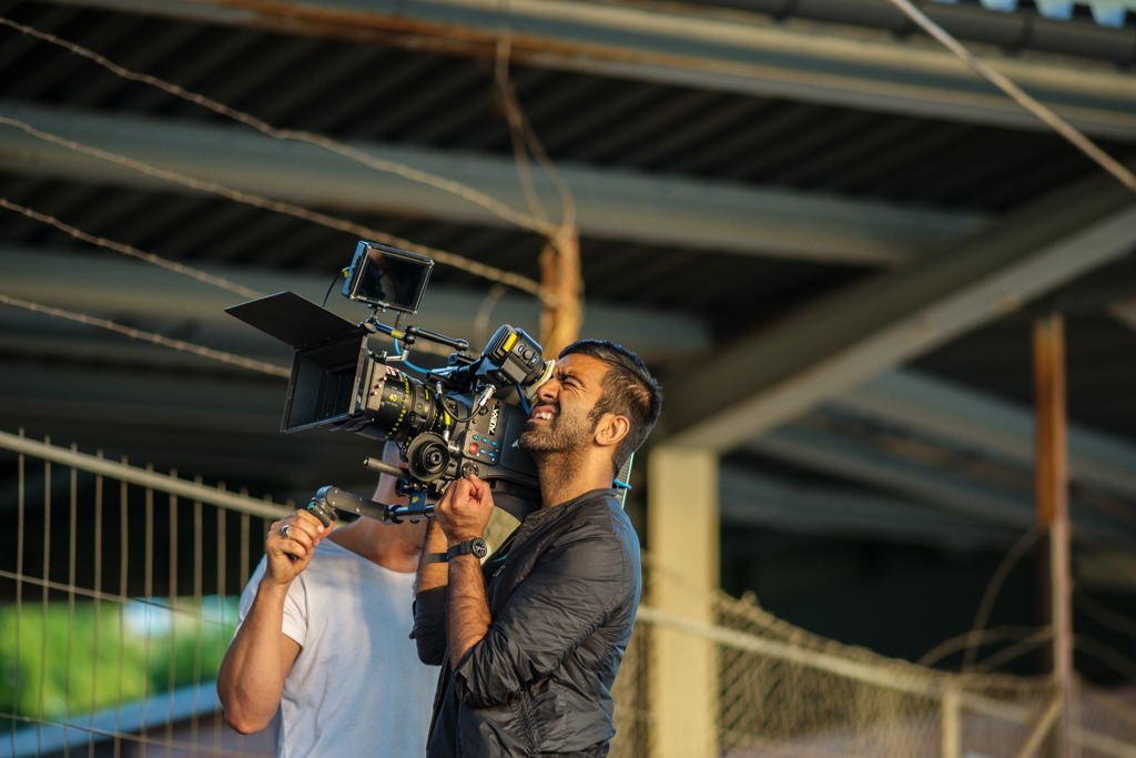 Paul Jerndal checking out a take in the Arri Alexa - cinematographer Johan Palm.