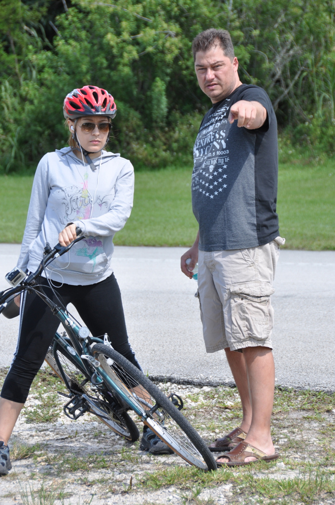 Paul Hudson and Jeniffer Liutti on the set of BLACKBIRD.