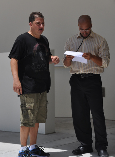Paul Hudson and Jay Gutierrez on the set of HEAR NO EVIL.