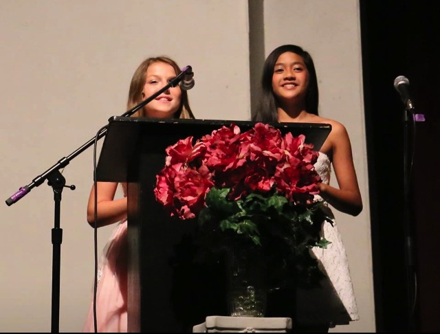 Asia Aragon accepting the National Youth Arts Outstanding Group Vocal Performance Award (2014)