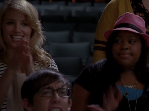 Still of Dianna Agron, Kevin McHale and Amber Riley in Glee (2009)