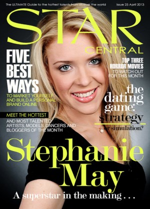 Stephanie's front cover edition of StarCentral Magazine