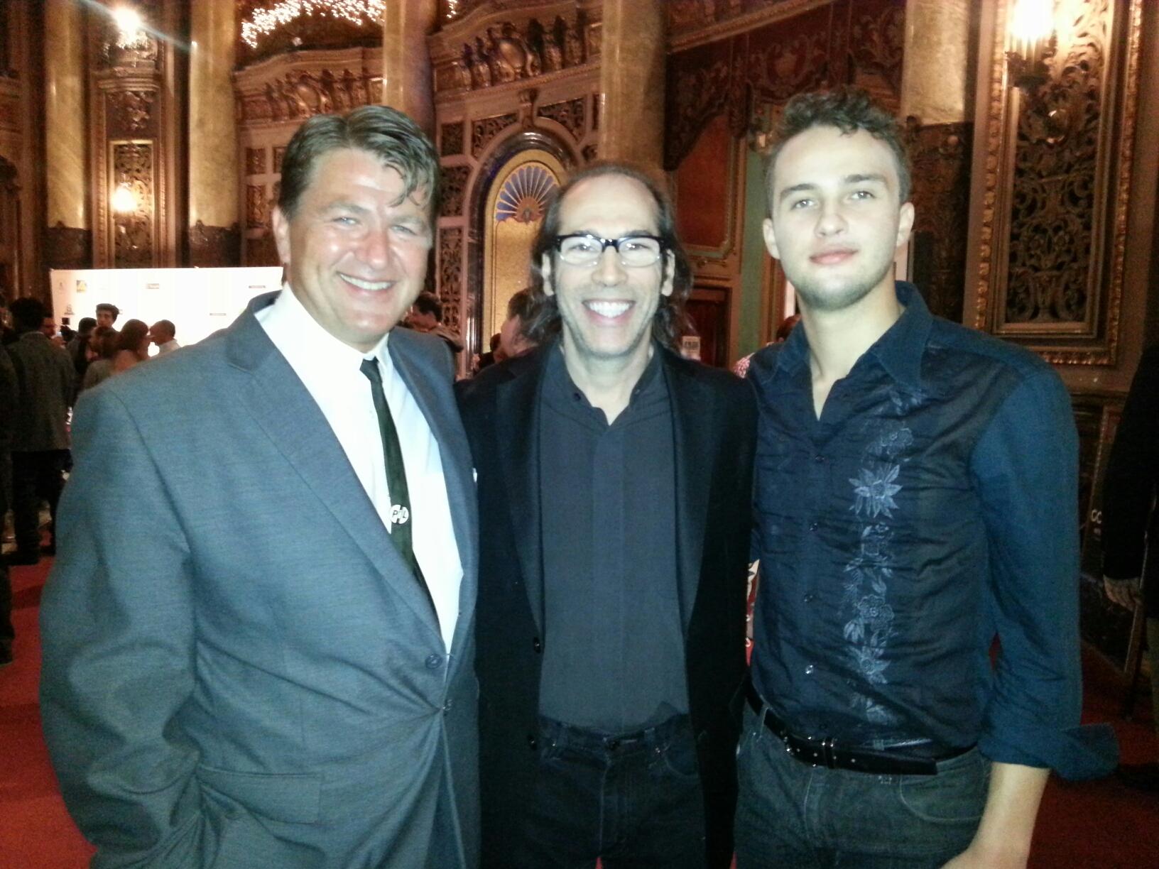 At the Golden Door International Film Festival, with director Martin Guigui (center) and actor Mojean Aria (right).