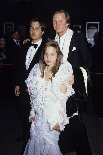 Jon Voight with his son James Haven and daughter Angelina Jolie at 