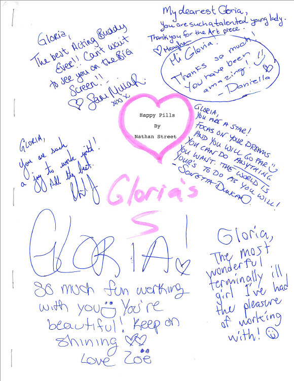 Gloria Adora's Signed Script from HAPPY PILLS