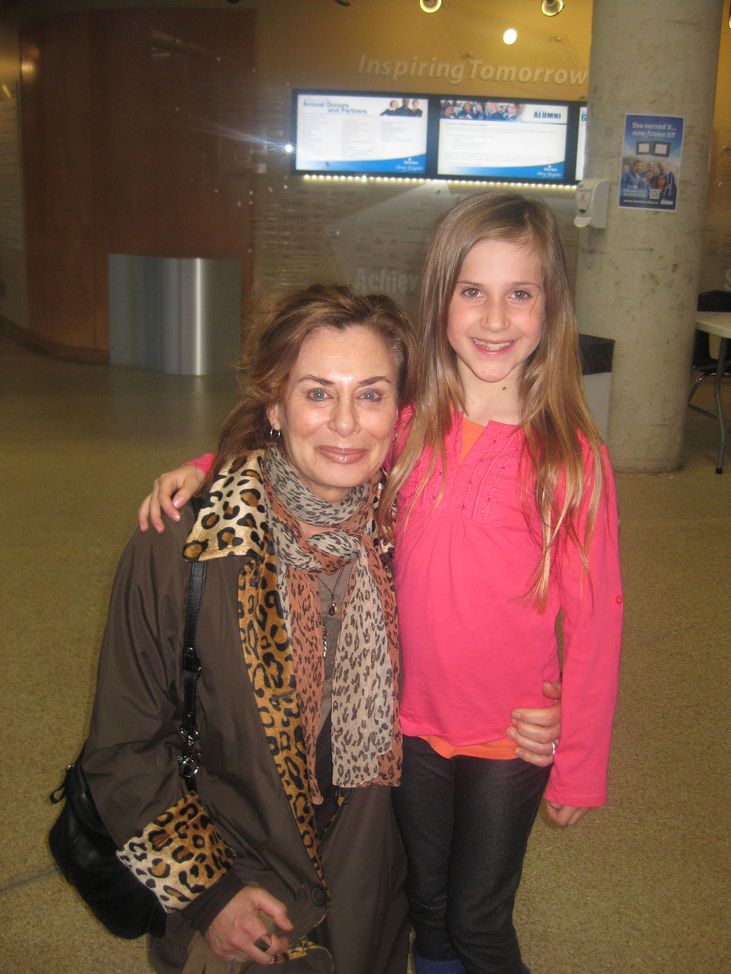 Gloria with legendary Canadian actor Mimi Kuzyk the daughter of Casting Director Kaliopi Kuzyk who cast Gloria in the Sheridan Film FOR EMMA TAYLOR.