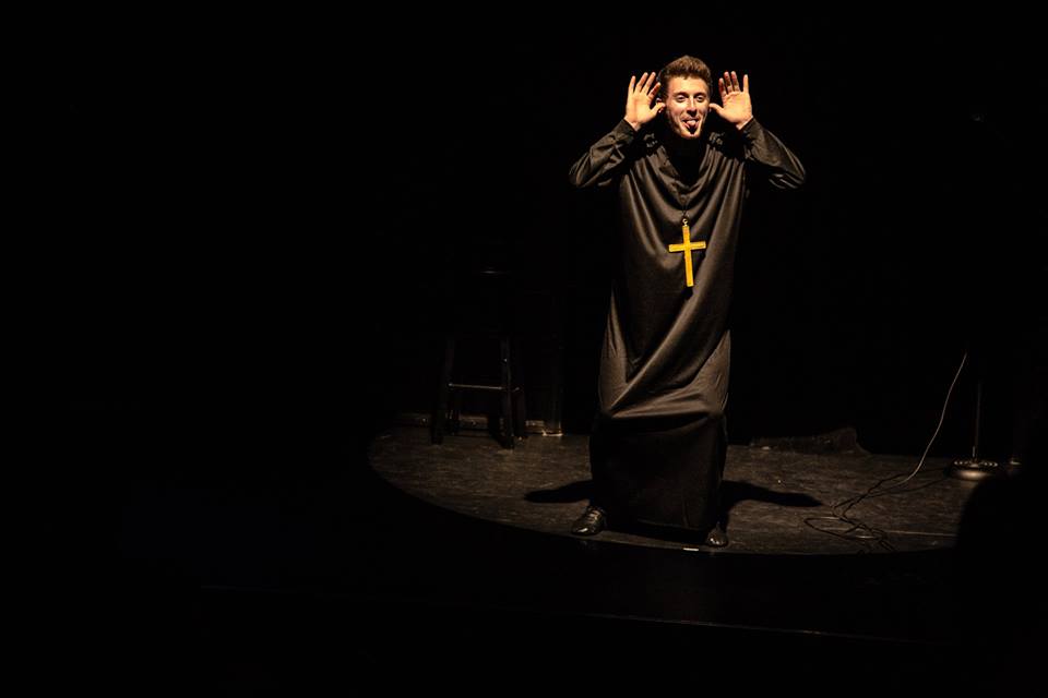 Zach Zucker performing 'The Lord' at The Upright Citizens Brigade Theatre in Los Angeles.