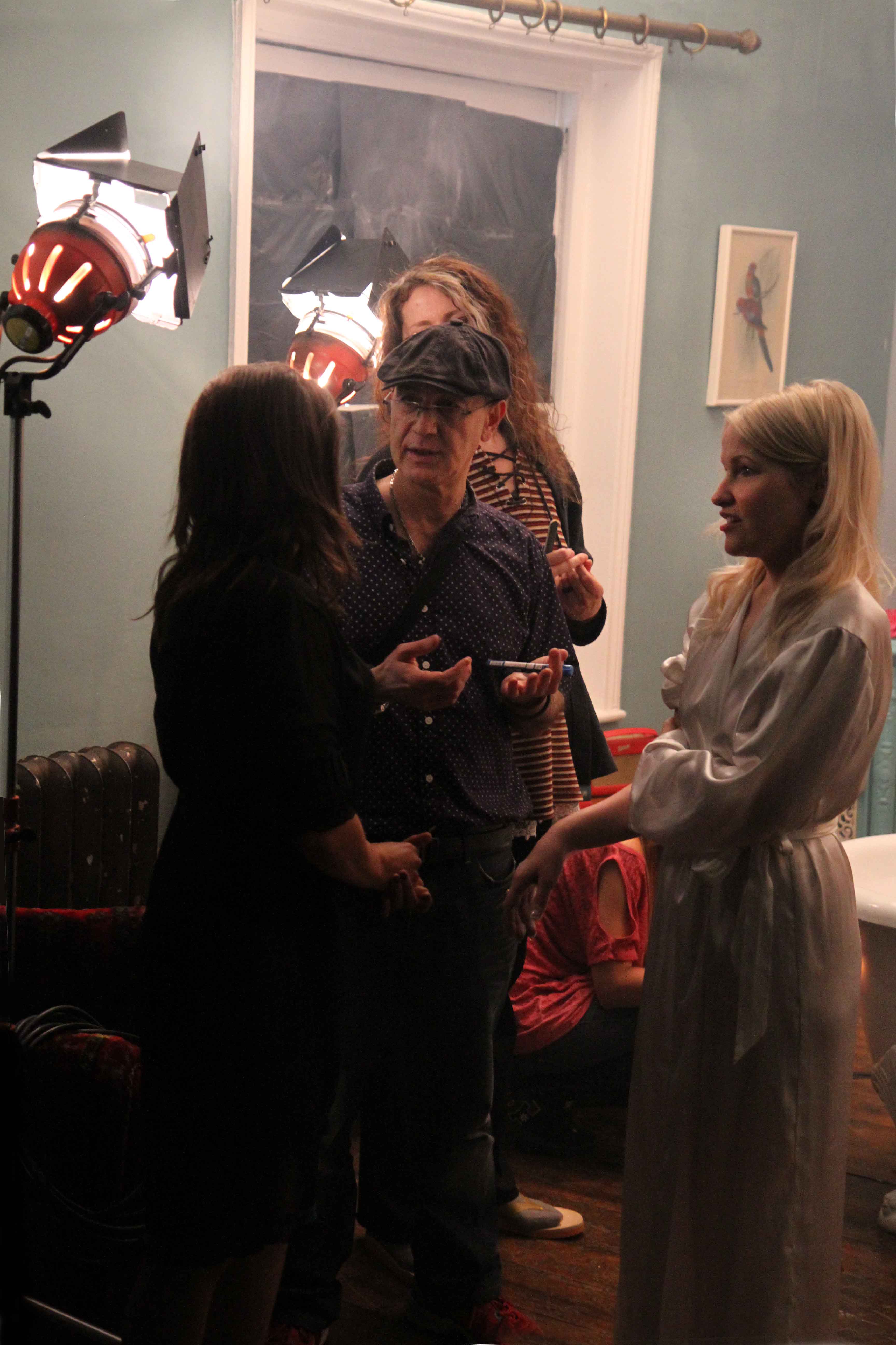 Behind the scenes of Salome. Kevin talking to Kat and Anna.