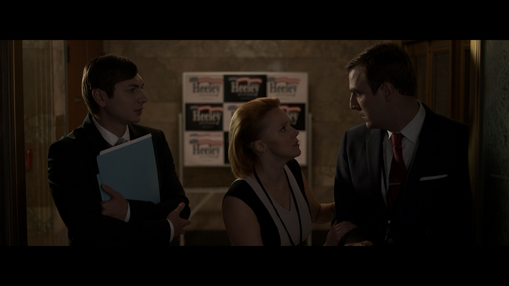 (left to right) Nikita Bogolyubov, Nina Rausch, and Mark Scheibmeir in Tarrasch Rule (2014)