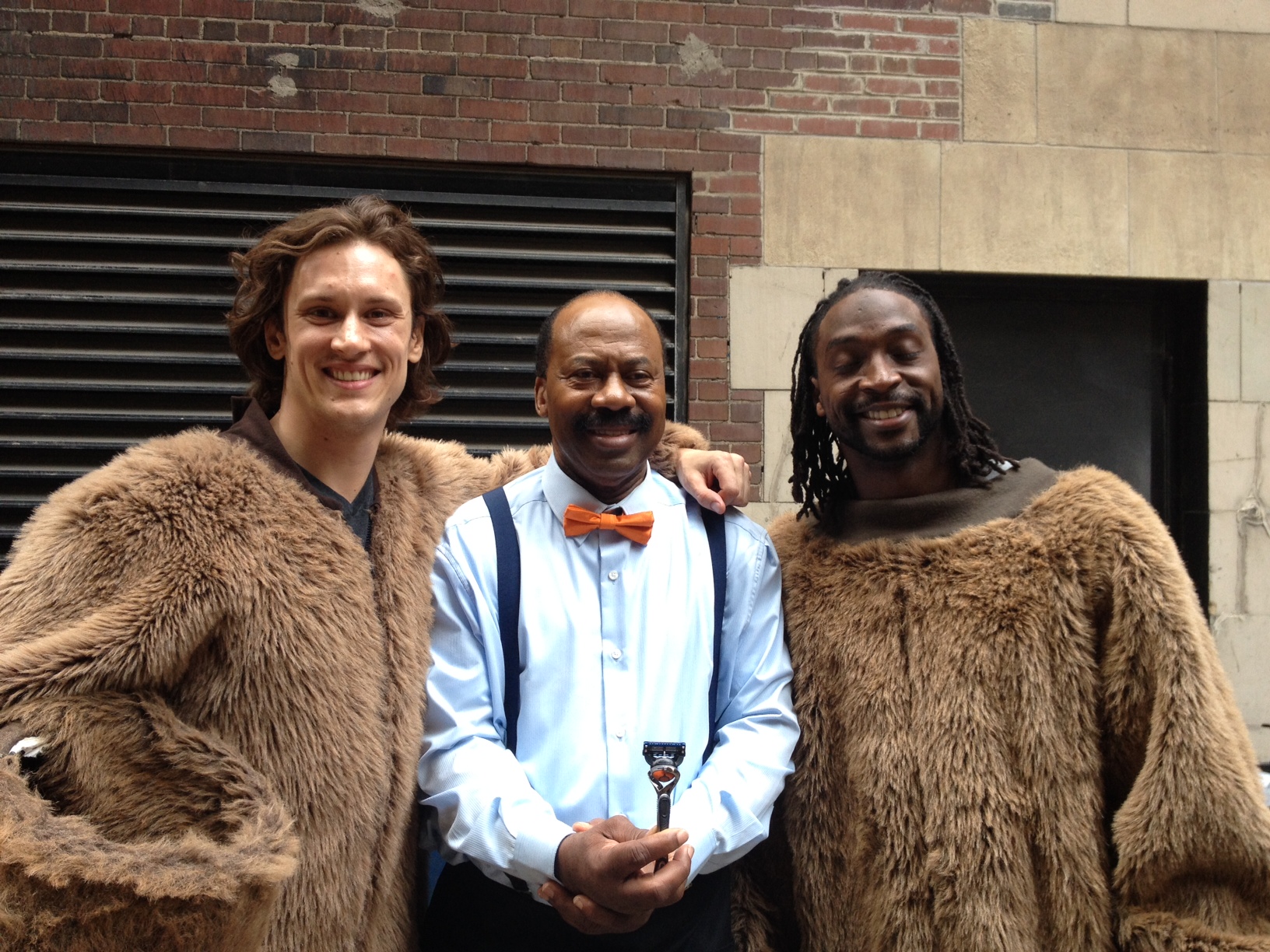 With Peanut Tillman of the Chicago bears and Hank the Barber - Gillette 2014