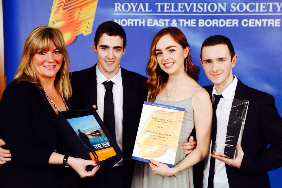 Louisa Connolly-Burnham presenting an award at the 2014 RTS Awards