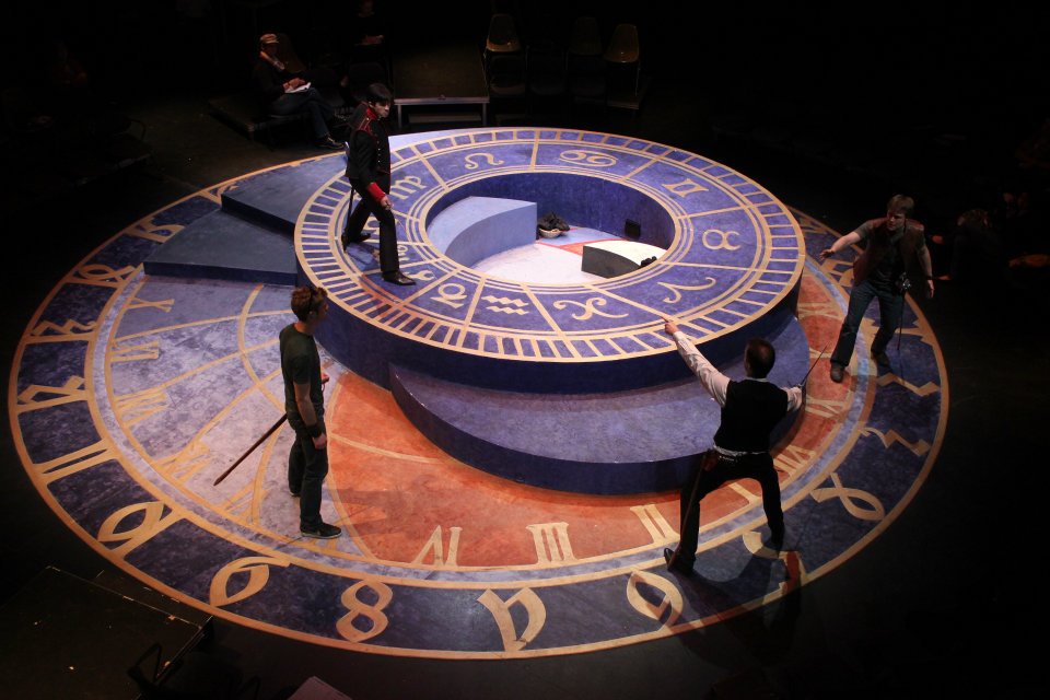 Ben Dextraze (upper right) as Romeo in Romeo & Juliet