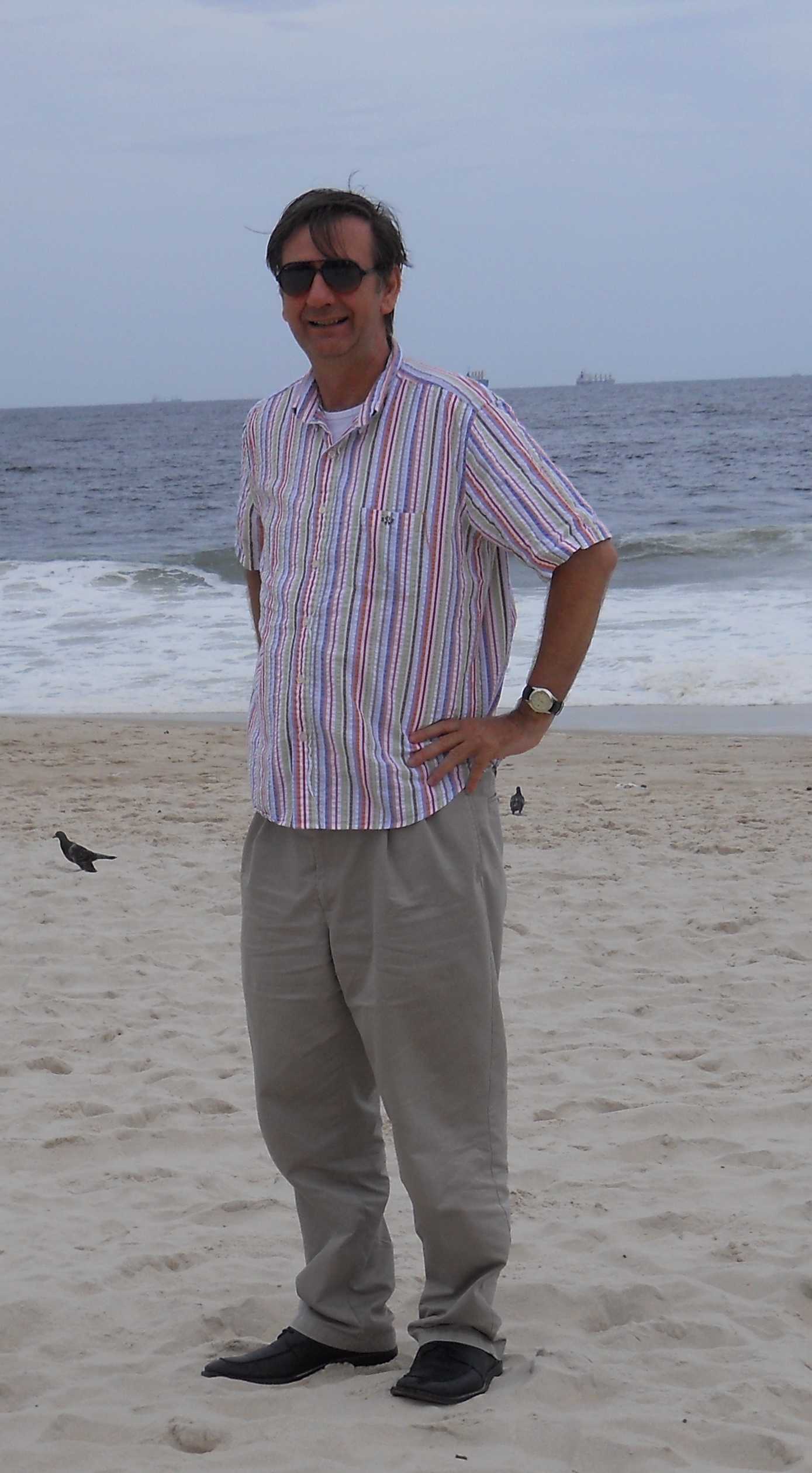 Gus Rhodes on Copacabana Beach in Rio de Janeiro, Brazil