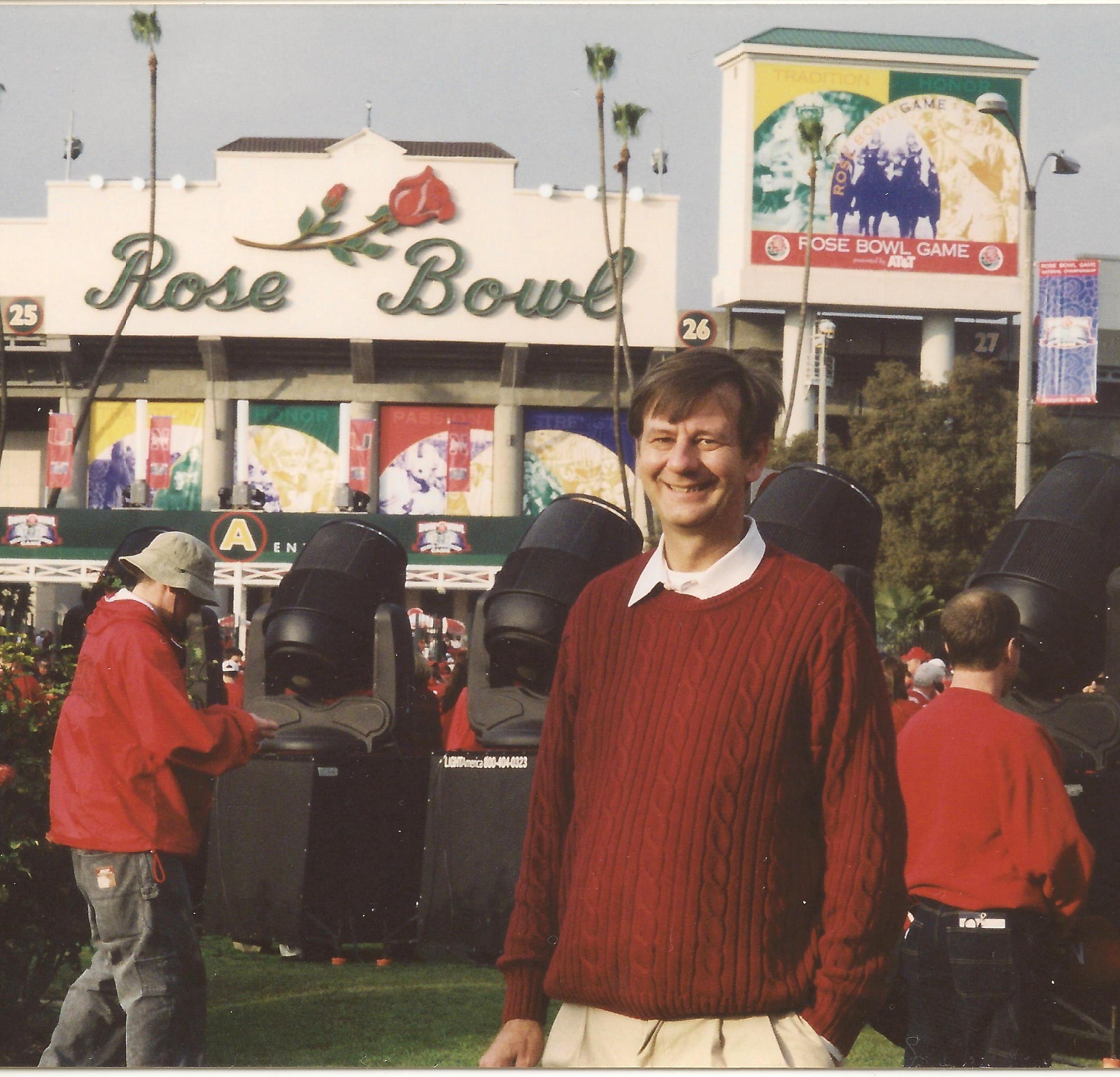 Gus Rhodes in Pasadena for the Tournament of Roses Parade and the Rose Bowl Game