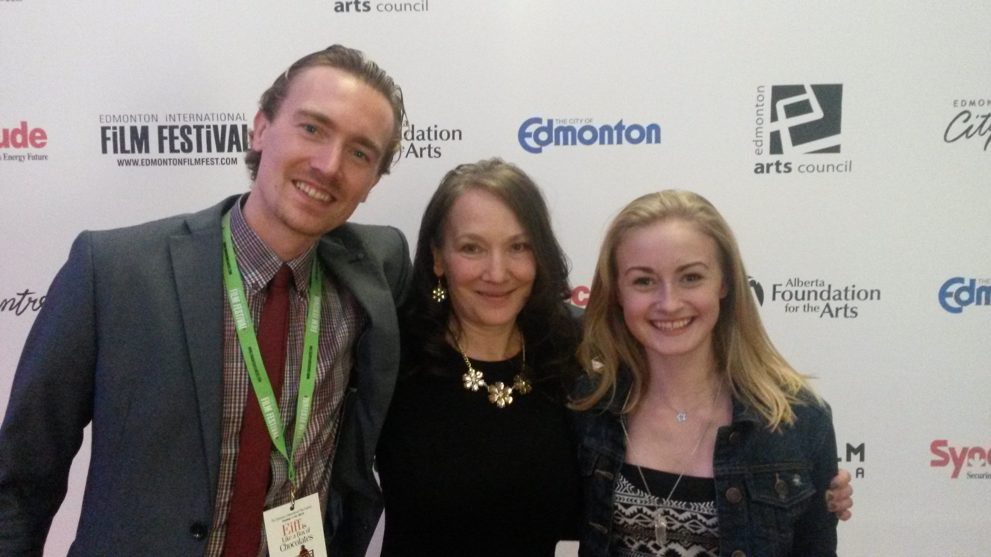 On the red carpet at the Edmonton International Film Festival 2015. With Directors Nicolette Saina, and J. D. Schroder.