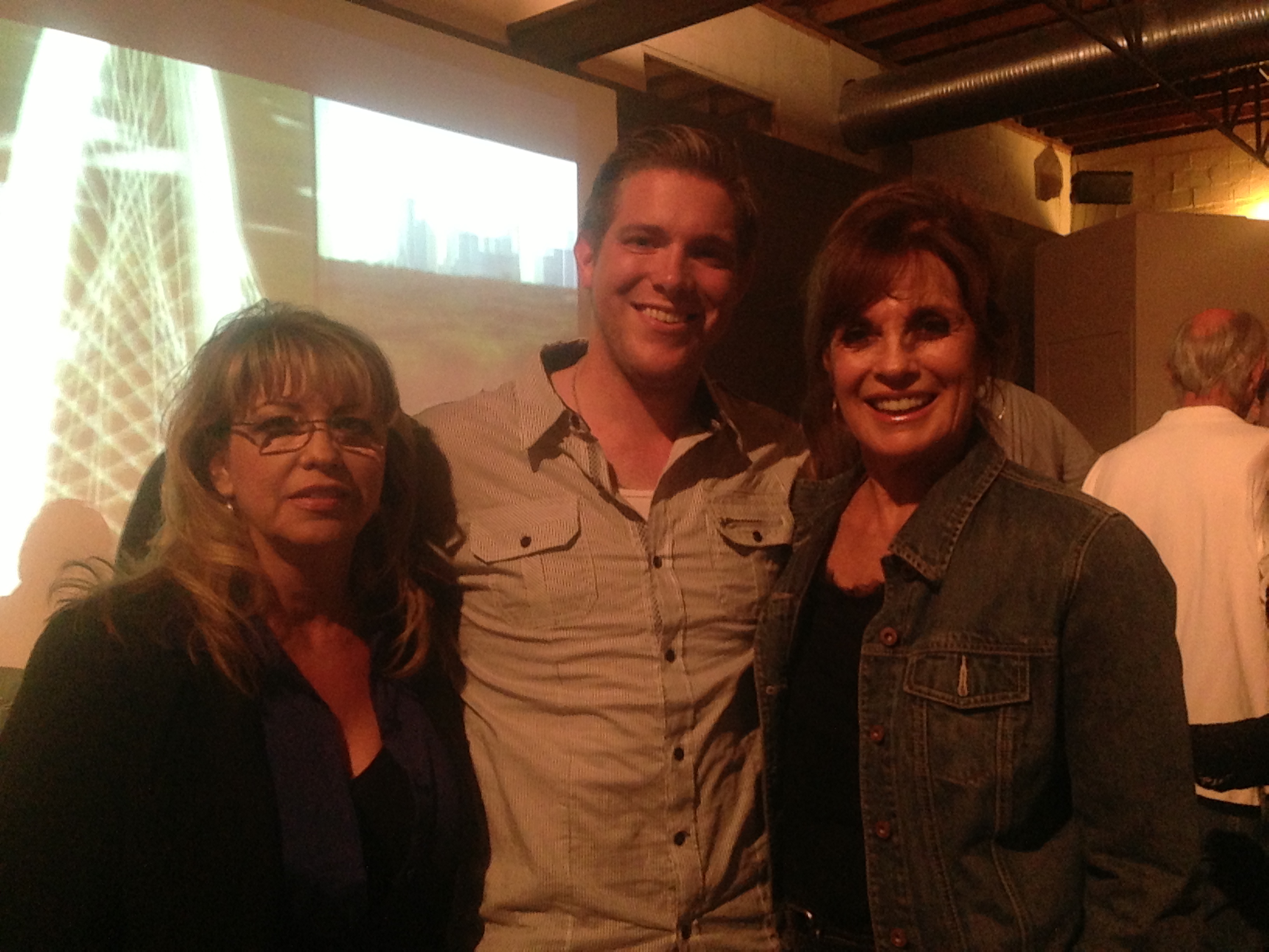 Cody Daniel, Sheila Daniel and Linda Gray after wrap of Dallas Season 2