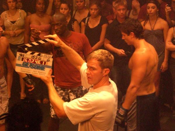 Behind the scenes photo while on the set of 