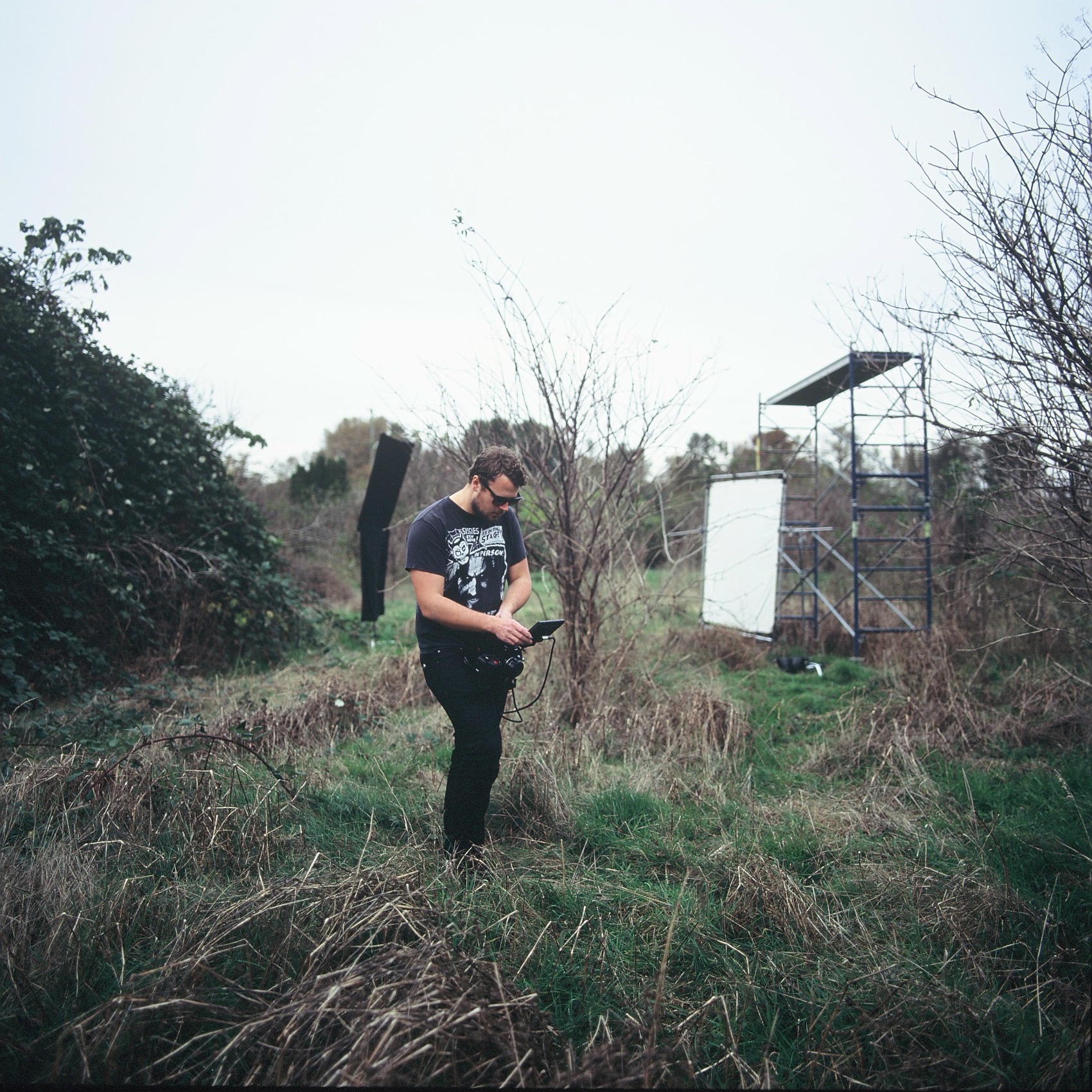 David Doucette on the set of Losing You to the Sea