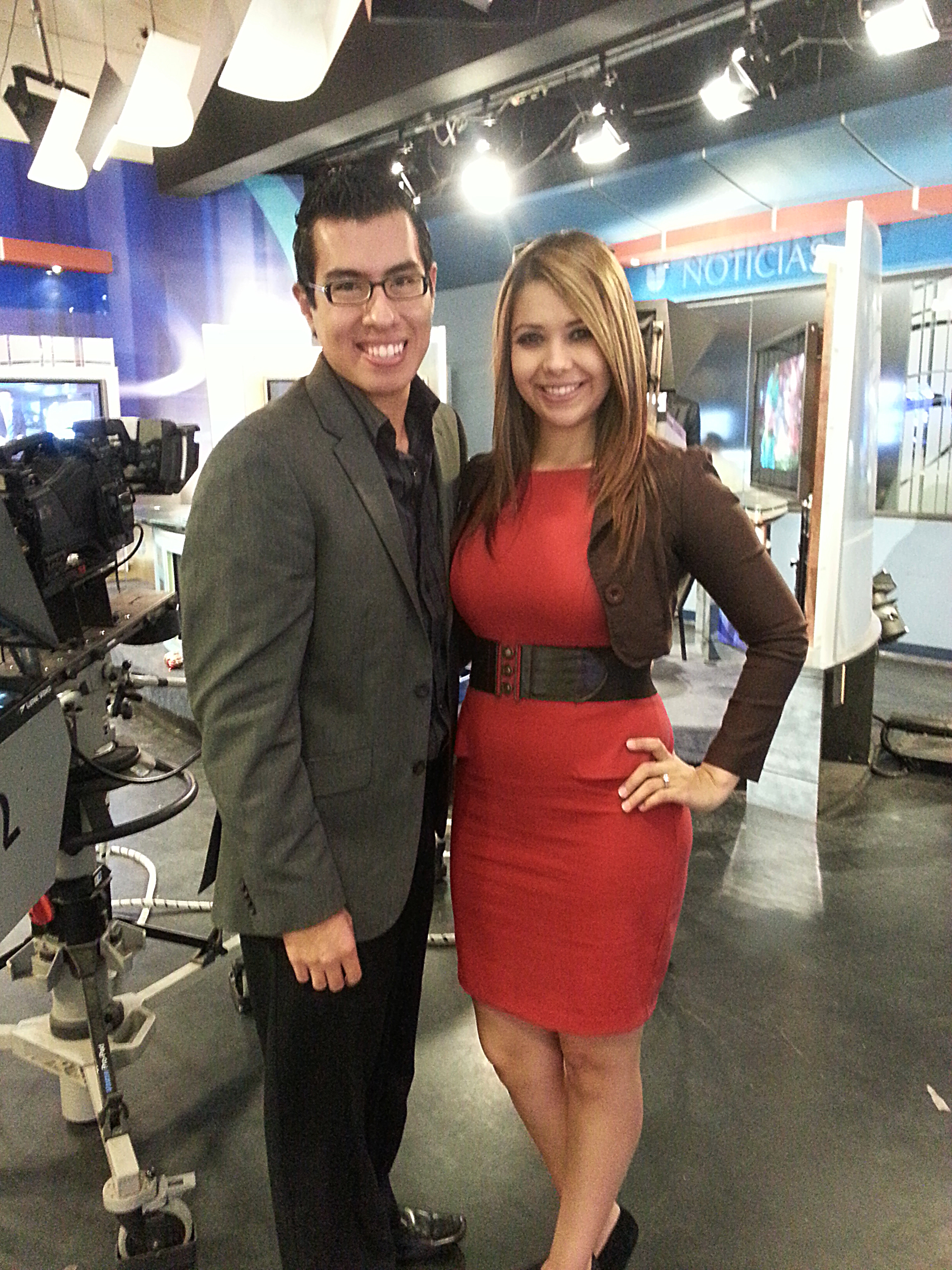 Krisstian de Lara with Brenda Reyes at Univision 26 studios for a live interview about Sub Rosa