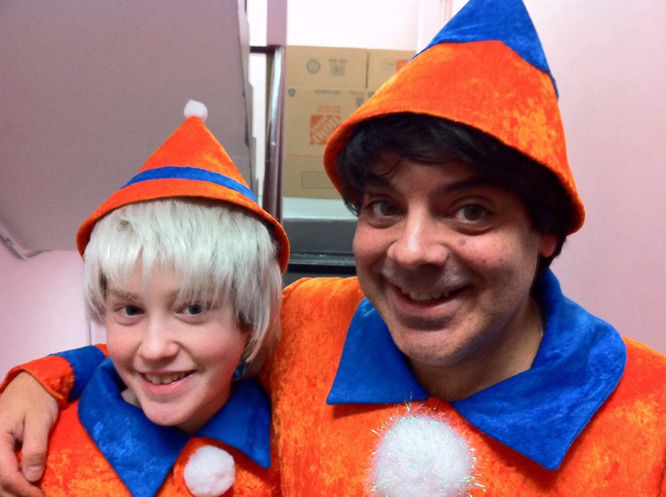 Chris Brodbeck (L) with Sonny Leo (R) at Elf, Walnut St Theatre, Philaelphia, 2013