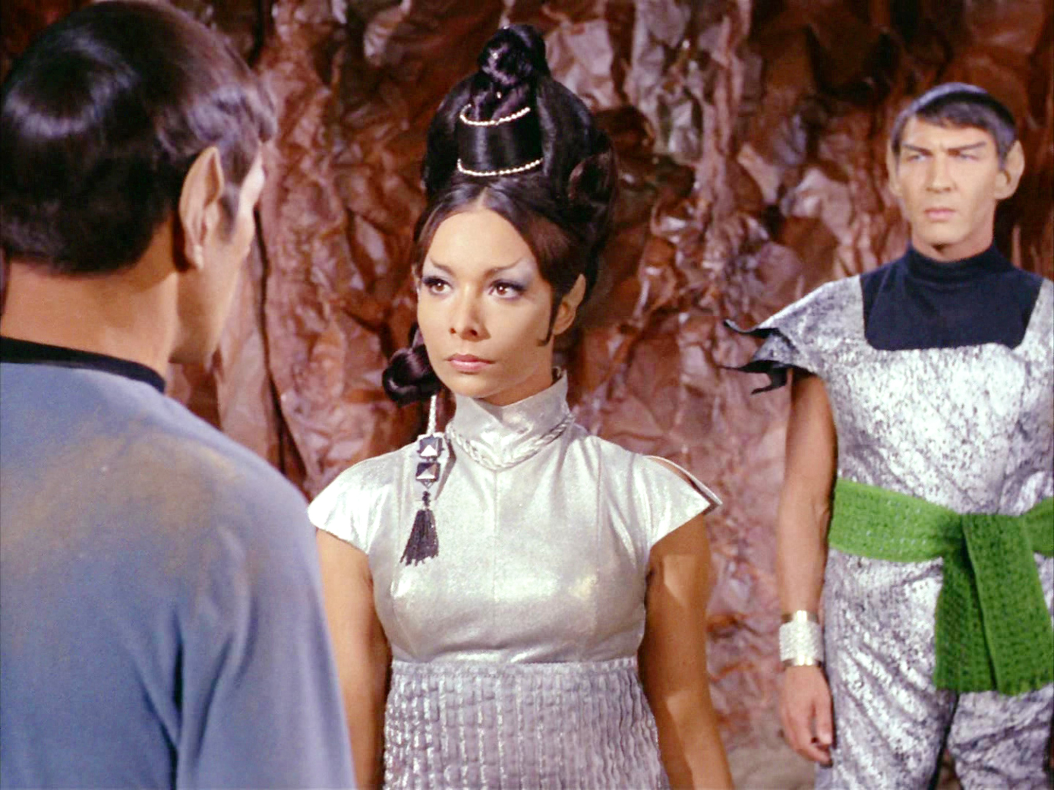 Still of Leonard Nimoy, Arlene Martel and Lawrence Montaigne in Star Trek (1966)
