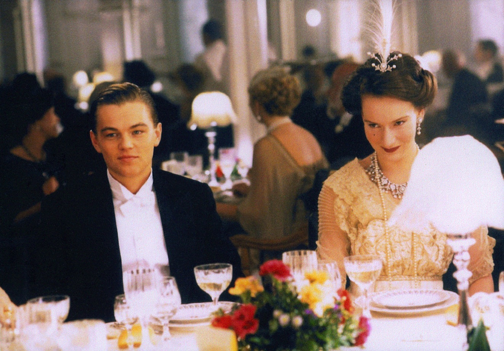 Leonardo DiCaprio as Jack Dawson and Rochelle Rose as the Countess of Rothes in 