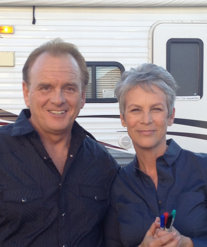 Robert Craighead and Jamie Lee Curtis on the set of NCIS, 2012