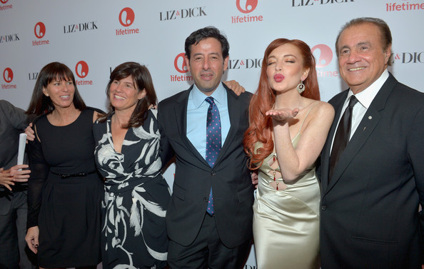 Nancy Bennett, Tanya Lopez, Rob Sharenow, Lindsay Lohan, and Larry A. Thompson at Lifetime 