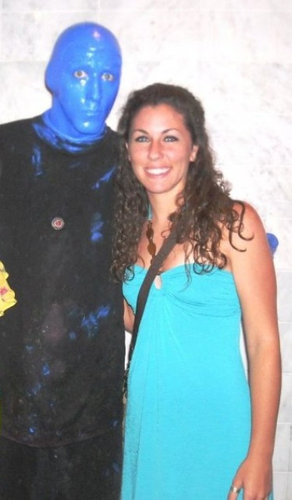 Kristin McKenzie is a big fan of the Blue Man Group. Photo taken at one of the show venues in Las Vegas, Nevada.