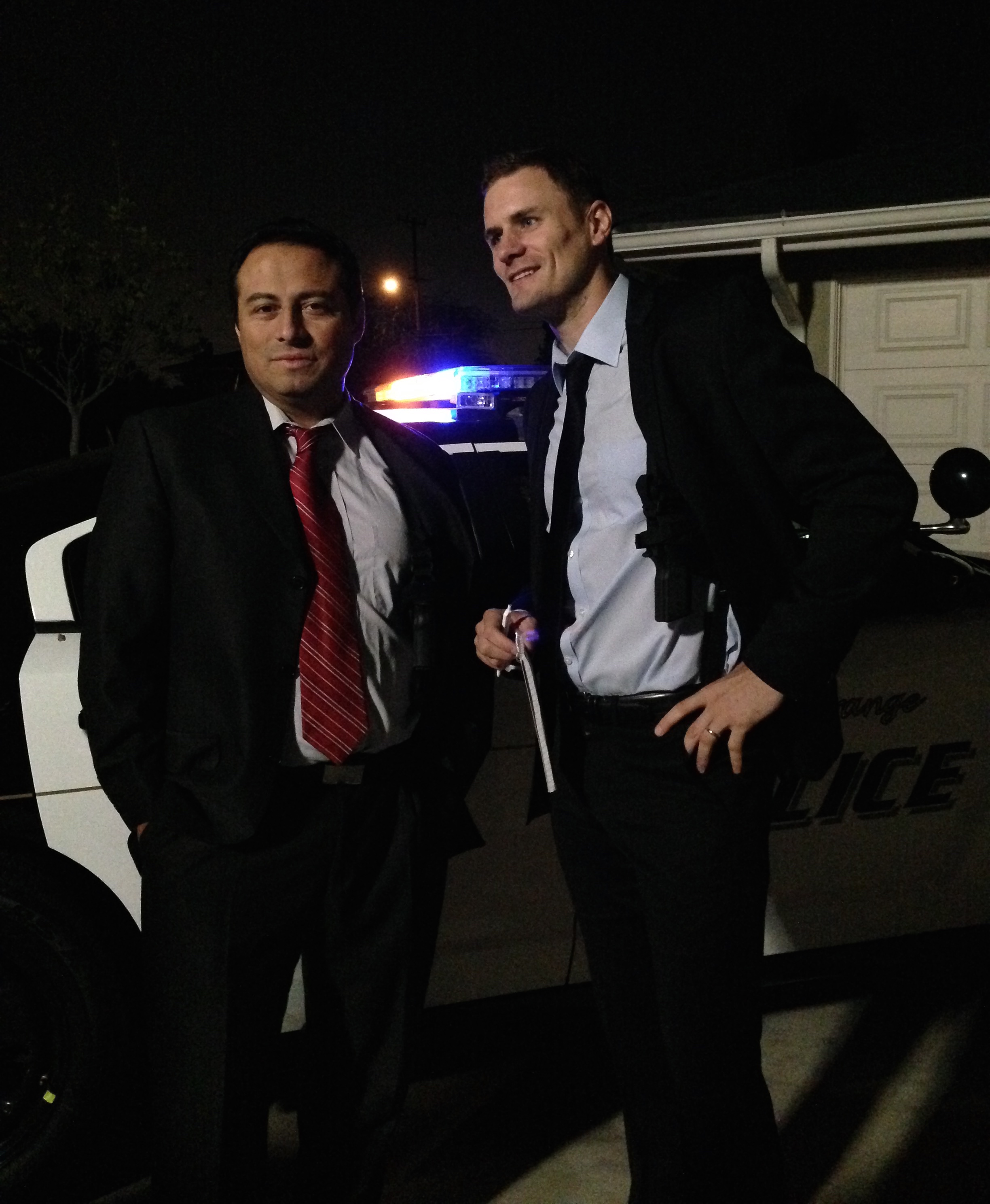 Christopher Robert Gray and Gabriel Lemus on the set of True Crime With Aphrodite Jones.