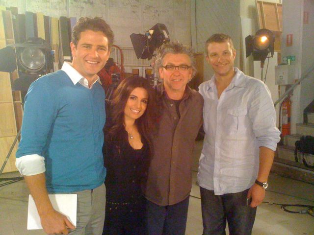 Australian TV director Ian Stevenson (center) with cast members of TV drama 'Home and Away' at Channel 7 studios in Sydney Australia. More at www.ianstevenson.tv