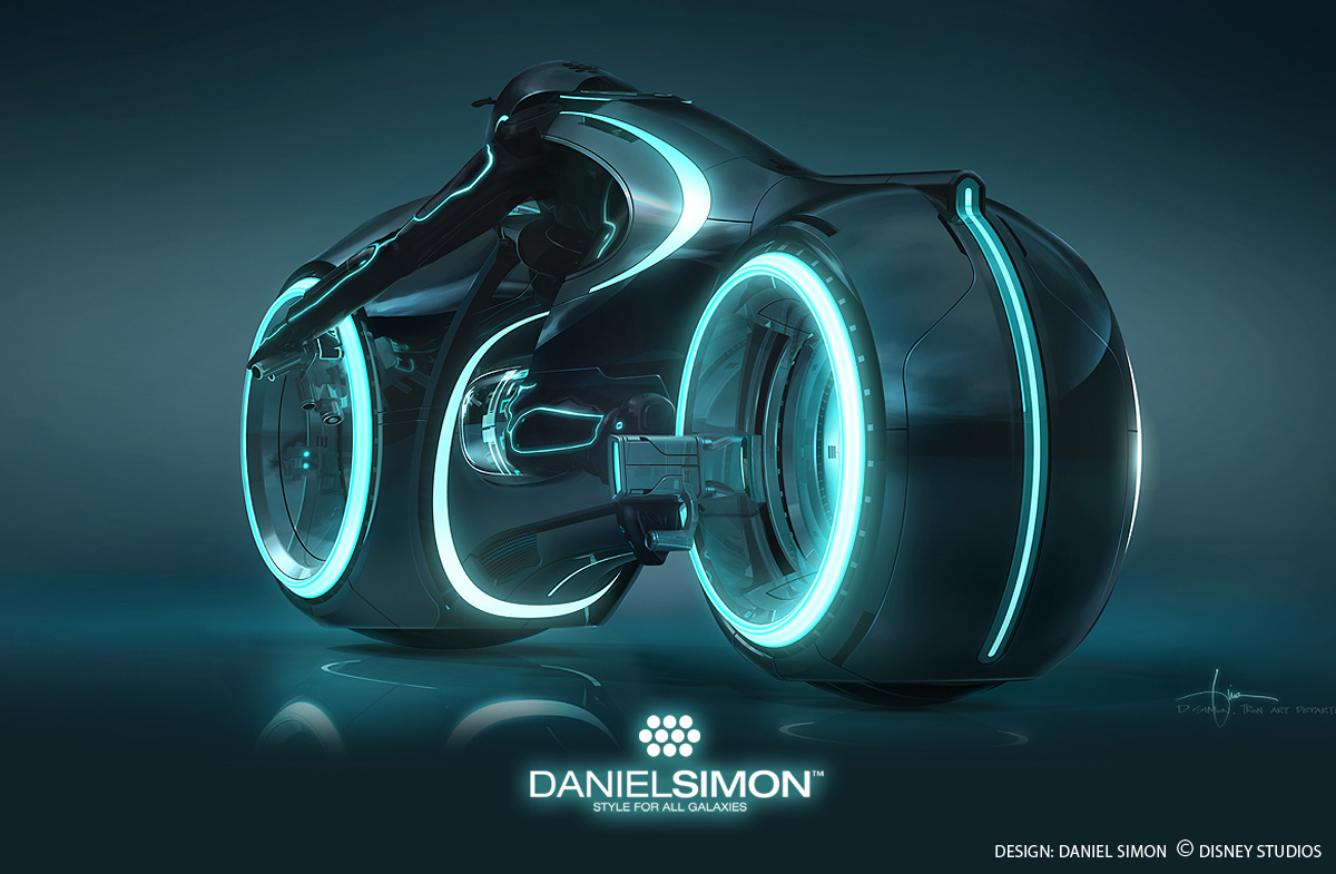 Daniel Simon's design of the Lightcycle, feature in 