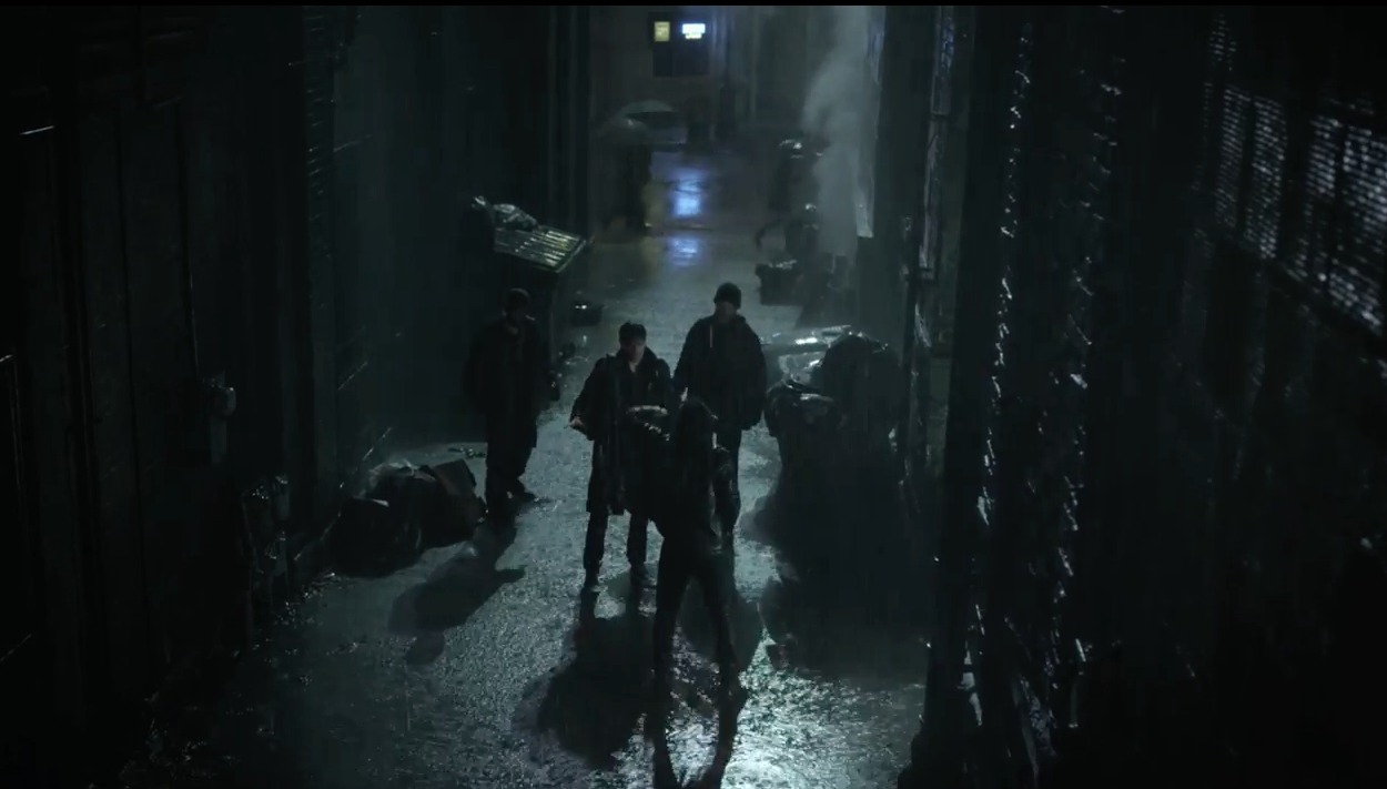 Batman Arkham Knight live action trailer. In the alley.