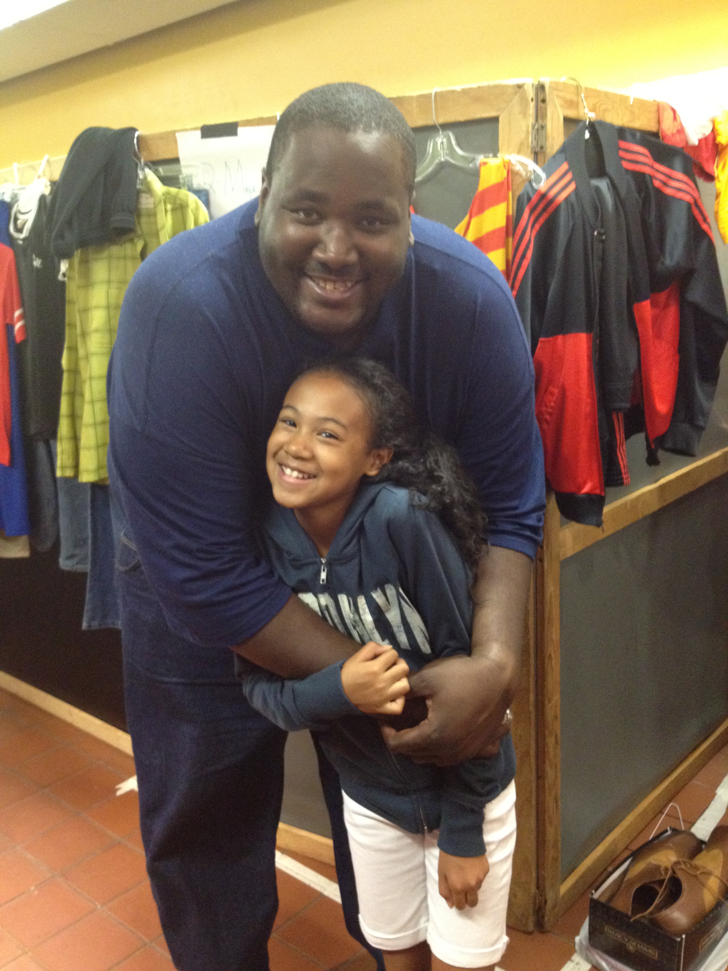 Troi Zee and Quinton Aaron on location for 1982