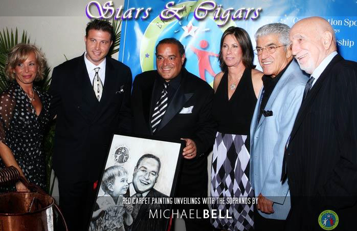 Michael Bell on the Red Carpet for a Celebrity Portrait Unveiling with The Sopranos in New York, NY from left: Annette Cavaliere, Michael Bell, Joseph R. Gannscoli, Eileen de Oliveira, Frank Vincent, Dominic Chianese