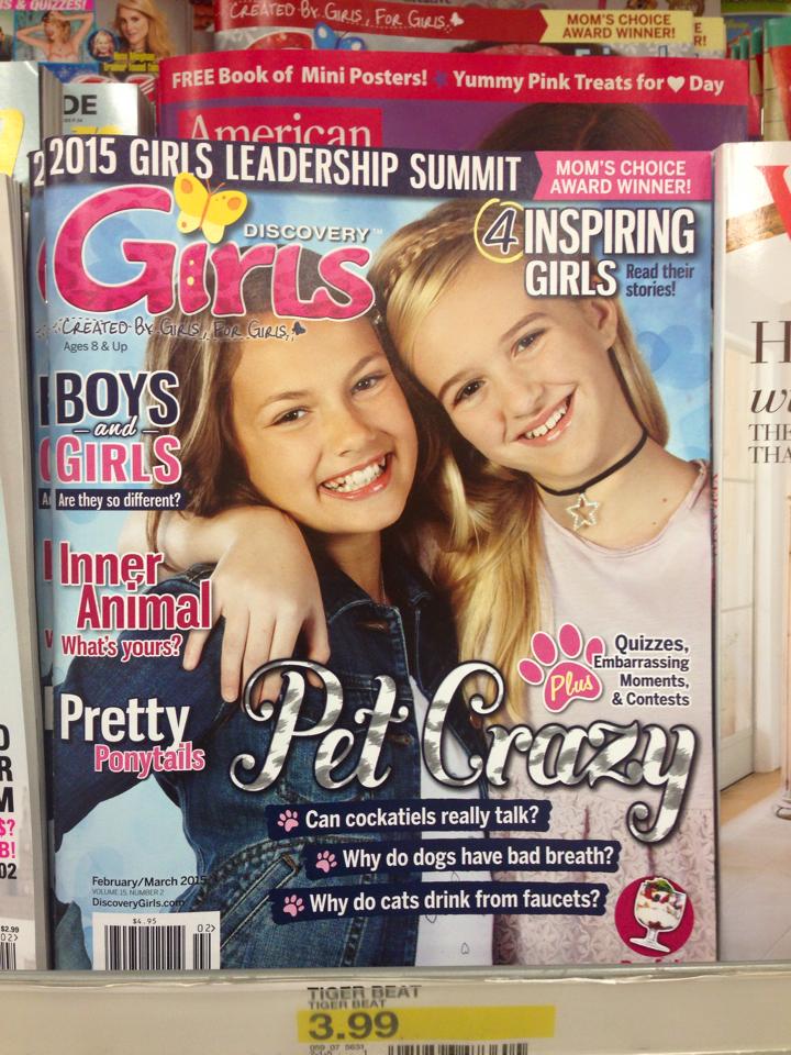 Maggie Batson on the cover of Discovery Girls Magazine.