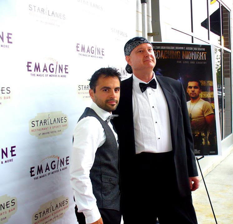 Patrick Sarniak and Sam Logan Khaleghi at the Premiere of Approaching Midnight